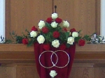 Rote und weiße Rosen zur Goldhochzeit in Schwelm